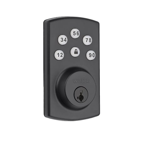 Weiser Lock Electronics Powerbolt 2 Series Electronic Lock, Traditional Design, Matte Black, Residential 9GED14600-105